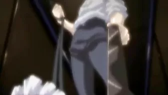 Busty hentai maid with muzzle gets whipped and dildoed ass and pussy, Anime,  Busty