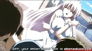 Busty Anime Hentai Posing in Public - Sexy Porn Video