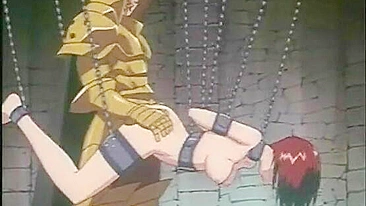 Chained hentai gets dildoed ass and wetpussy, chained,  hentai,  bondage,  dildoed,  tied