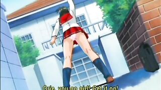 Cute Anime Coed Rubs Her Hard Nipples and Gets Fucked