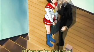 Cute Anime Coed Rubs Her Hard Nipples and Gets Fucked