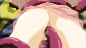 Hentai Girl Caught and Drilled All Holes by Tentacles