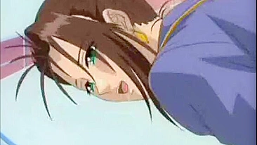 Big Breasted Anime Schoolgirl Pinches Her Nipples - Hentai Porn Video