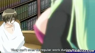 Bigboobs hentai maid handjob and riding stiff cock, anime - Watch now!