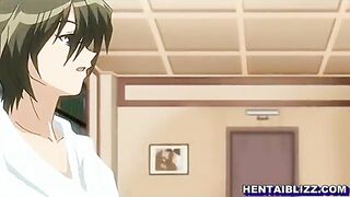 Bigboobs hentai maid handjob and riding stiff cock, anime - Watch now!