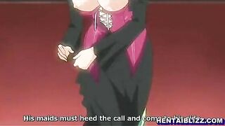 Bigboobs hentai maid handjob and riding stiff cock, anime - Watch now!