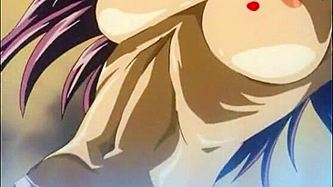 Chained hentai gets squeezed by shemale anime, titty fingering