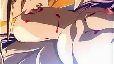 Chained hentai gets squeezed by shemale anime, titty fingering