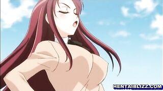 Hentai Girl Self Licks Big Tits and Fingers Wet Pussy in Anime