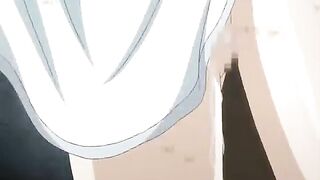 Hentai babe swings wet pussy in group fuck session, anime-style