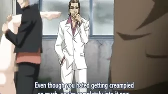 Hentai babe swings wet pussy in group fuck session, anime-style