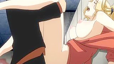 Hentai babe swings wet pussy in group fuck session, anime-style