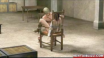 Chained 3D Animated Hentai Gets Fingered Pussy and Hot Fucked by Soldier, Bondage, Fingered.