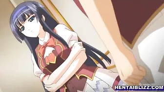 Schoolgirl hentai with big tits and wet pussy poking, anime coed