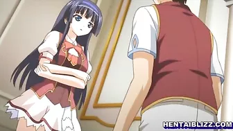 Schoolgirl hentai with big tits and wet pussy poking, anime coed
