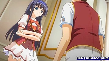 Schoolgirl hentai with big tits and wet pussy poking, anime coed