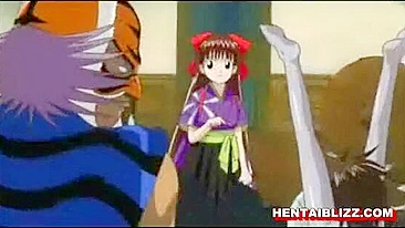 Hentai Cutie Gets Squeezed Tits, Chained and Fingered