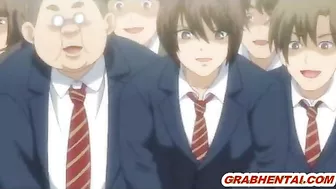 Hentai Coed Gangbanged and Facial Cumshot in the Train