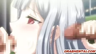 Hentai Coed Gangbanged and Facial Cumshot in the Train