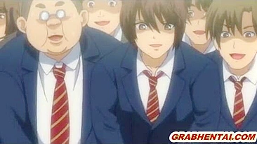 Hentai Coed Gangbanged and Facial Cumshot in the Train