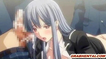 Hentai Coed Gangbanged and Facial Cumshot in the Train