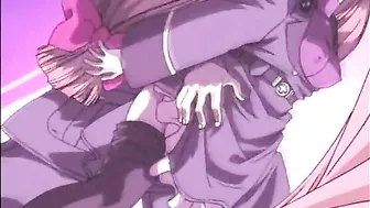 Cute hentai gets fingered pussy and sucked stiff dick by soldier, anime