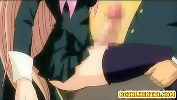 Shemale hentai coed gets assfucked and facial cumshot