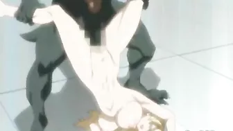 Huge Boobed Pregnant Hentai Gets Fucked by Lizard Monster in Anime