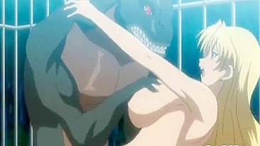 Huge Boobed Pregnant Hentai Gets Fucked by Lizard Monster in Anime