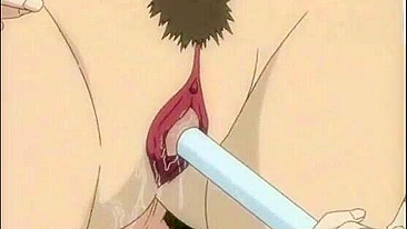 Bondage Coed Gets Stuffed with Stick in Pussy and Assfucked