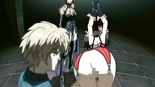 Chained hentai gets ass injection and sprayed shit, chained, bondage, ass, injection, roped