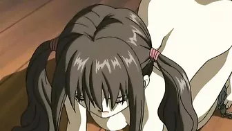 Chained hentai gets ass injection and sprayed shit, chained, bondage, ass, injection, roped