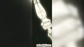 Chained hentai gets ass injection and sprayed shit, chained, bondage, ass, injection, roped