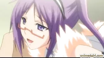 Bondage hentai with a muzzle watching her friend getting fucked on the train