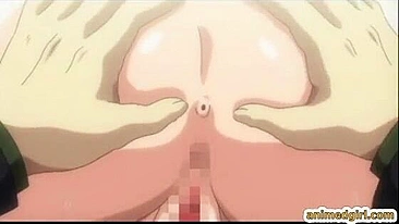 Bondage hentai with a muzzle watching her friend getting fucked on the train