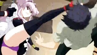 Busty Teen Anime Girl Rides Horny Penis in Cartoon Hentai Boob Fest
