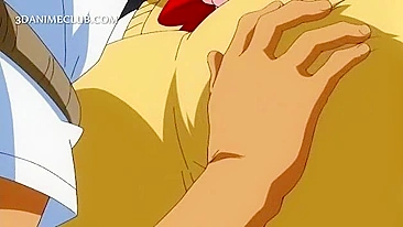 Busty Anime Sucks Big Shaft at School - Big Tits Hentai Porn