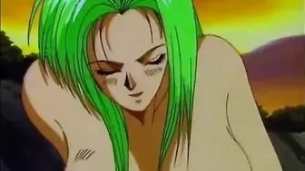 Hentai monsters with tentacle cocks take on multiple partners in an outdoor gangbang