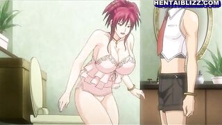 Hentai Maid with Big Tits Share Two Dicks for Intense Anal Sex