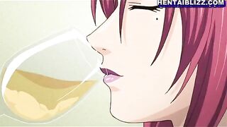 Hentai Maid with Big Tits Share Two Dicks for Intense Anal Sex