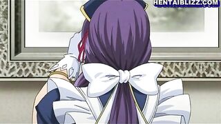 Hentai Maid with Big Tits Share Two Dicks for Intense Anal Sex