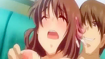 Anime Lesbian Sex at Library - Two Girls Pleasure Each other with a Giant Dildo