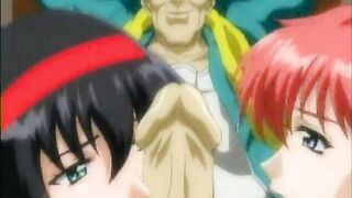 Two Hentai Co-Eds Sucking Ghetto Pervert's Big Cock