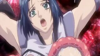 Hentai with massive tits get penetrated by fiery red tentacles in this explosive video!