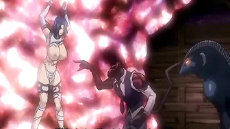 Hentai with massive tits get penetrated by fiery red tentacles in this explosive video!