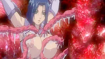 Hentai with massive tits get penetrated by fiery red tentacles in this explosive video!