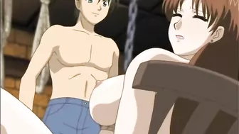 Bondage Porn Video - Chained Brunette Gets Dildoed Pussy and Sucks Stiff Dick