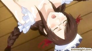 Japanese Anime Maid with Massive Tits Gets Wet Pussy Fucked and Cumshots in Hentai Video