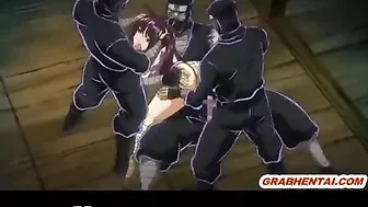 Japanese Schoolgirl Gets Gangbanged by Ninjas in Bondage Hentai Video