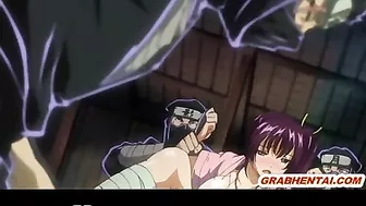 Japanese Schoolgirl Gets Gangbanged by Ninjas in Bondage Hentai Video